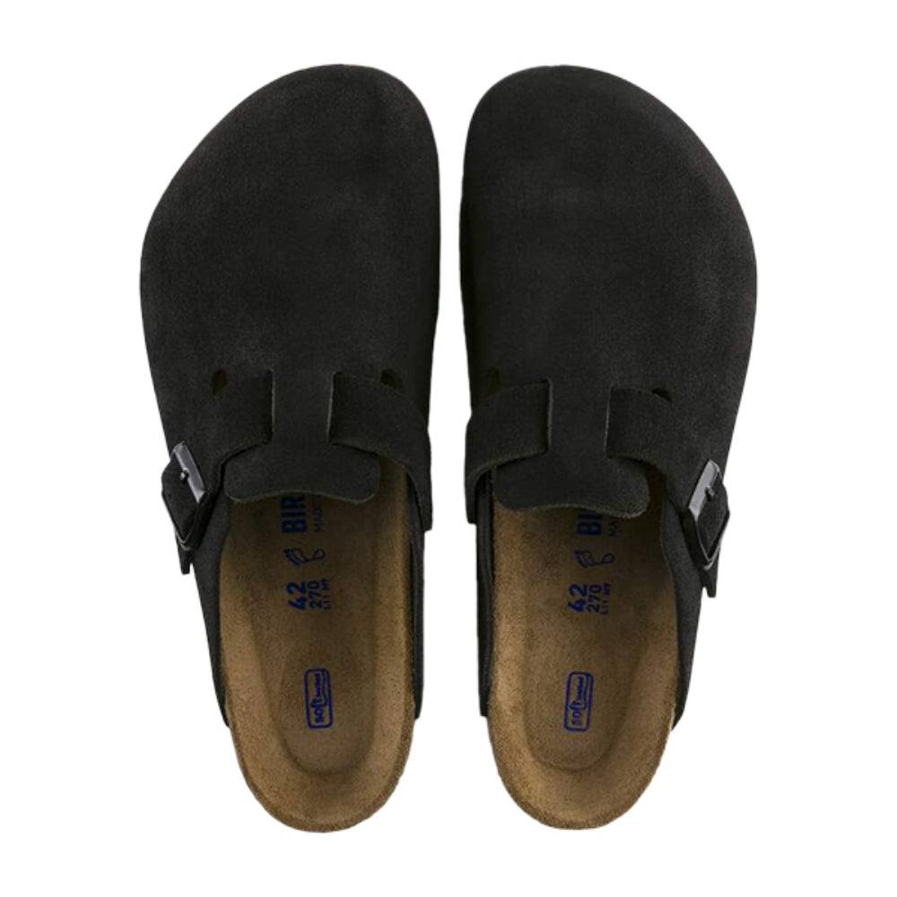 Birkenstock Mens Boston Soft Reg. Slip-Ons in Black Color