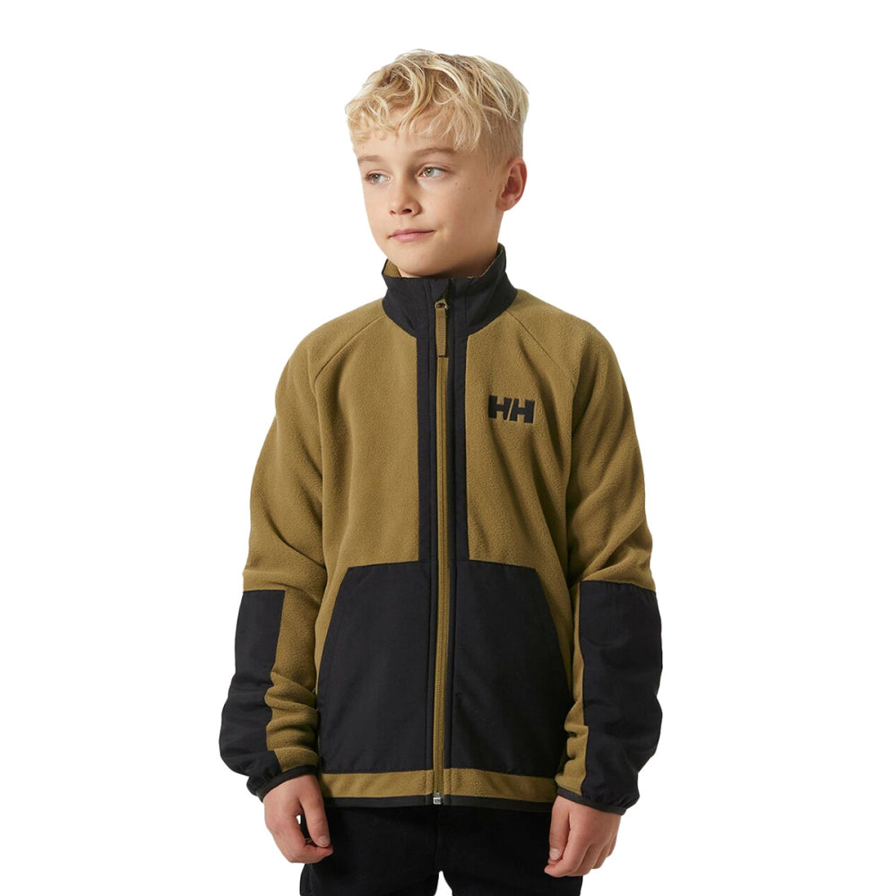 Helly Hansen Kids Marka Fleece Jacket Midlayer in Brown Color