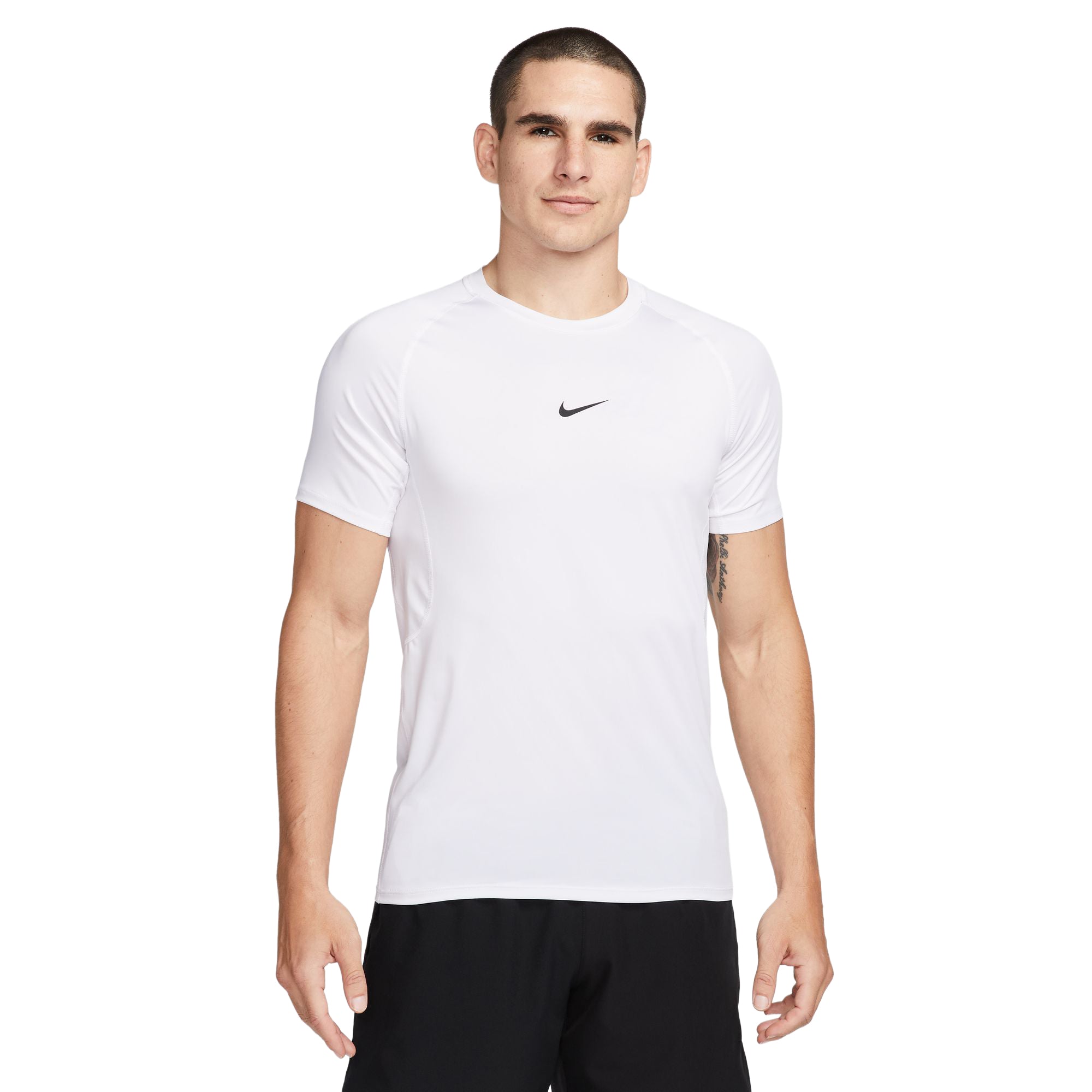 Nike Mens Pro Df short sleeve Tops in White Color