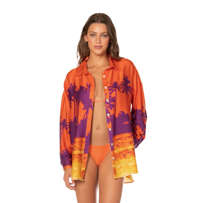 Maaji Swimwear Womens Athereal Drift Shirt Dre Tops in Multi Color