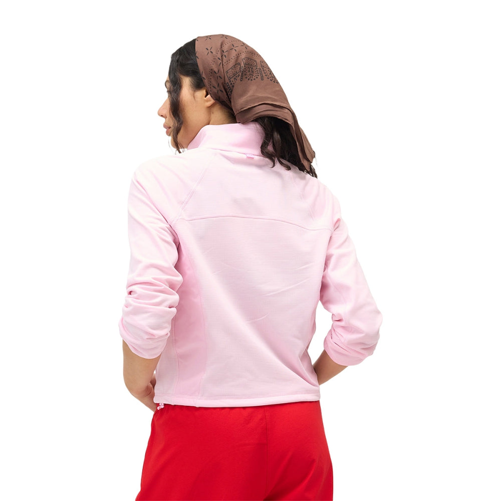 Halfdays Womens Rebecca 1/2Zip Fleece Midlayer in Pink Color