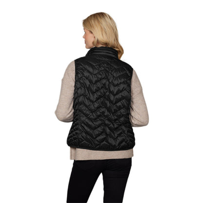 Halfdays Womens Louise Down Vest Midlayer in Black Color