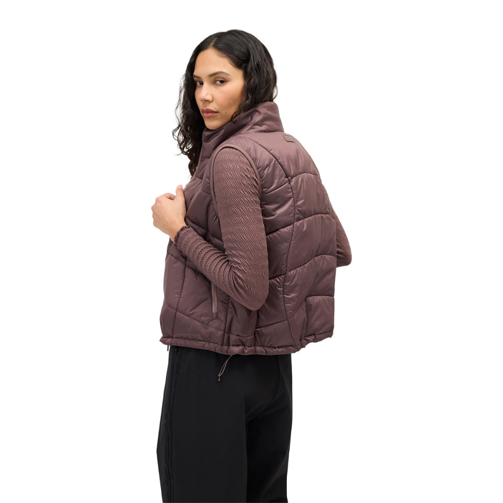 Halfdays Womens Claude Vest Midlayer in Brown Color