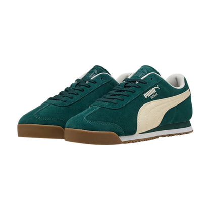 Puma Mens Roma Suede Sneakers in Green Color