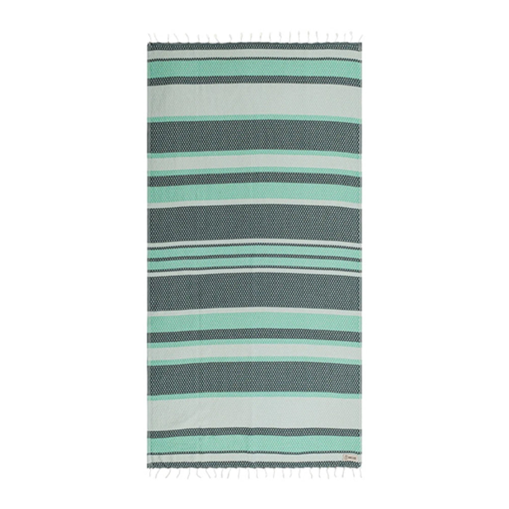 Sand Cloud Unisex Jade Dobby Stripe Towels in Green Color