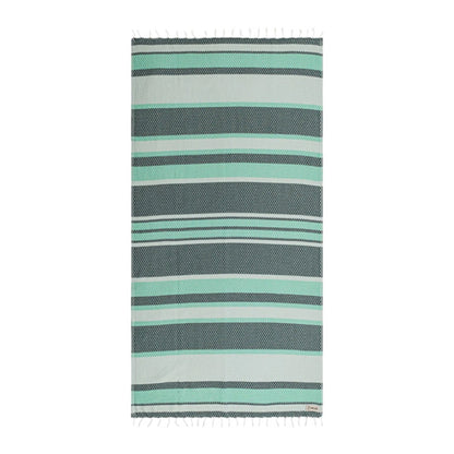 Sand Cloud Unisex Jade Dobby Stripe Towels in Green Color