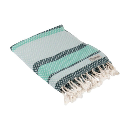 Sand Cloud Unisex Jade Dobby Stripe Towels in Green Color