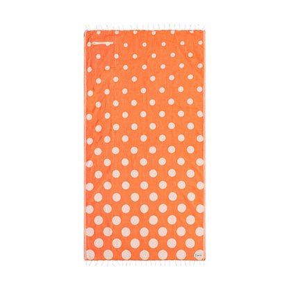 Sand Cloud Unisex Polka Dots With Zip Towels in Orange Color