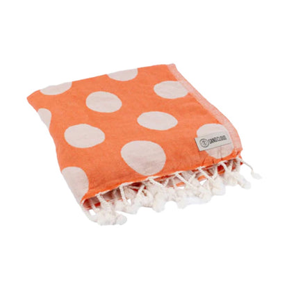 Sand Cloud Unisex Polka Dots With Zip Towels in Orange Color