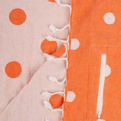 Sand Cloud Unisex Polka Dots With Zip Towels in Orange Color