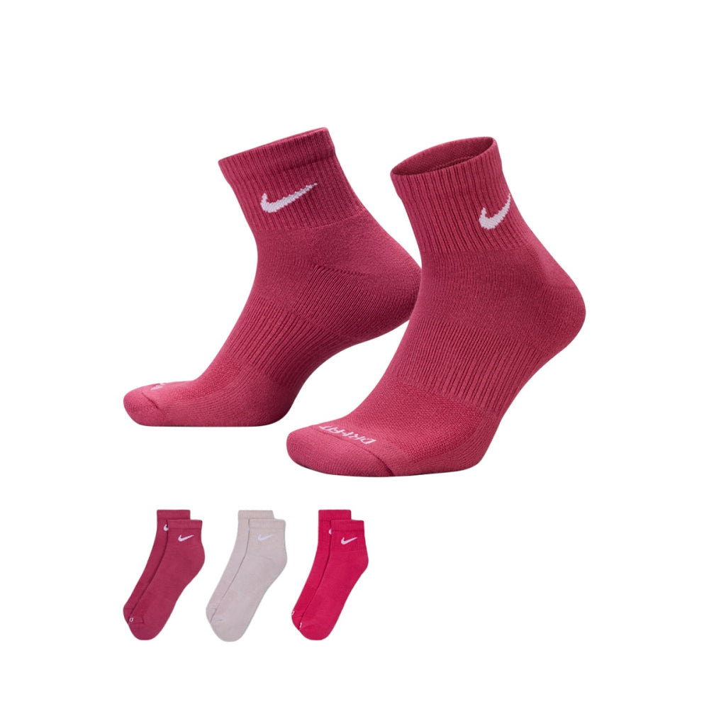 Nike Unisex 3Pk Dri-FIT Cushion 1/4 S Socks in Multi Color