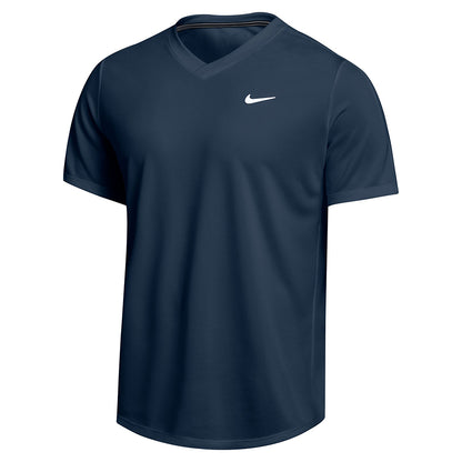 Nike Mens Nikecourt Dri-FIT Victor Tops in Blue Color