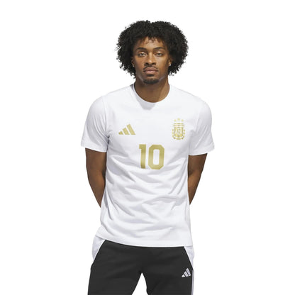 Adidas Mens Wc26 Messi Arg Ss Fan Apparel in White Color
