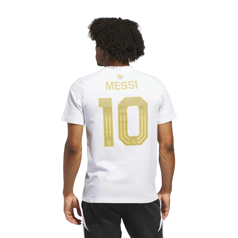 Adidas Mens Wc26 Messi Arg Ss Fan Apparel in White Color