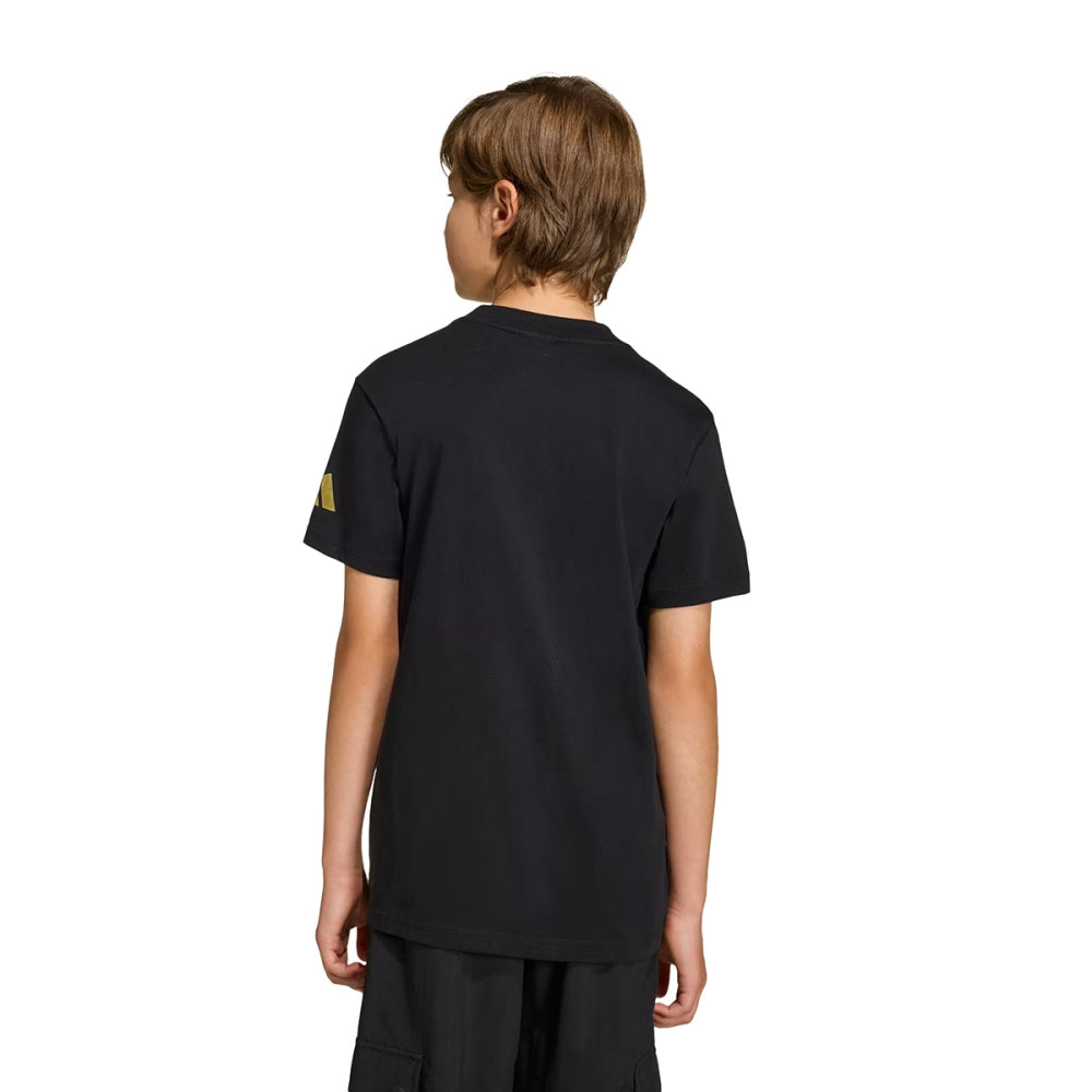 Adidas Kids Wc26 Official Emblem short sleeve Fan Apparel in Black Color