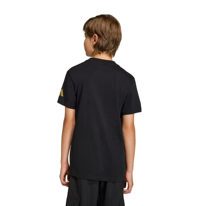 Adidas Kids Wc26 Official Emblem short sleeve Fan Apparel in Black Color