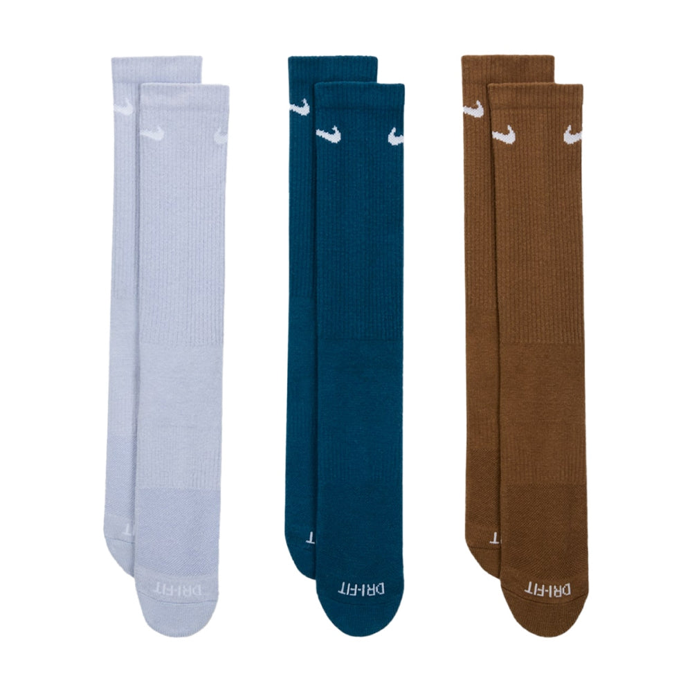 Nike Unisex 3Pk Dri-FIT Cushion Crew Socks in Multi Color