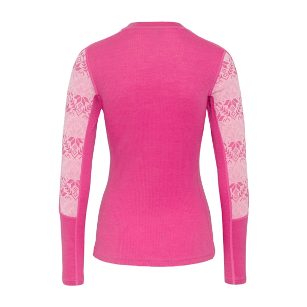 Kari Traa Womens Anna L/S Crew Top Baselayers in Pink Color
