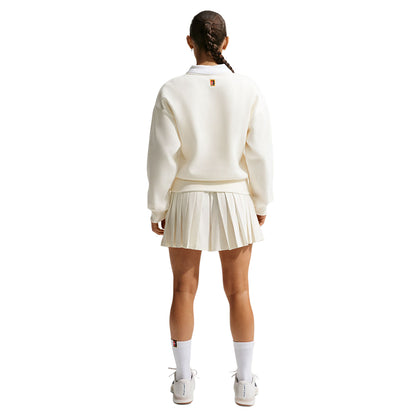 Nike Womens French Terry Crew Neck Pullover in White Color