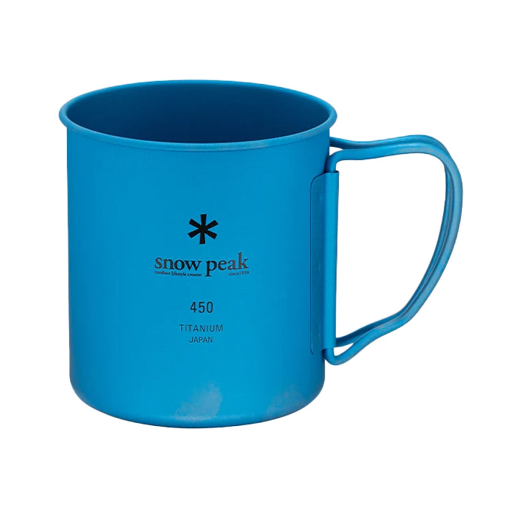 Snow Peak Ti Single Wall 450 Mug Camp Cooking in Blue Color
