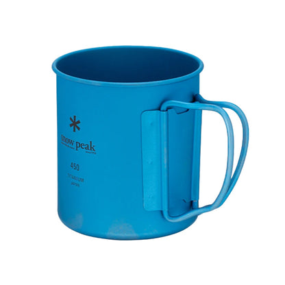 Snow Peak Ti Single Wall 450 Mug Camp Cooking in Blue Color