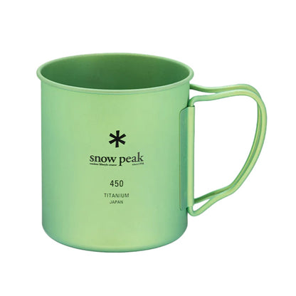 Snow Peak Ti Single Wall 450 Mug Camp Cooking in Green Color