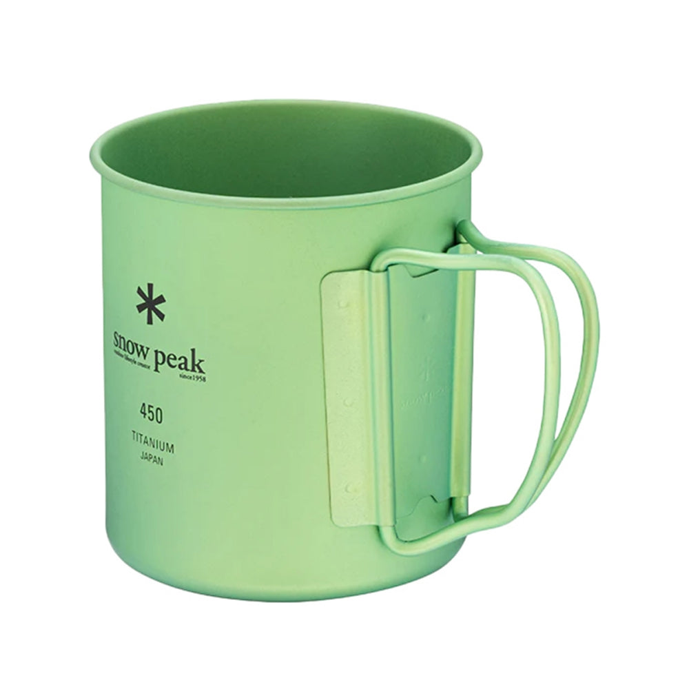 Snow Peak Ti Single Wall 450 Mug Camp Cooking in Green Color