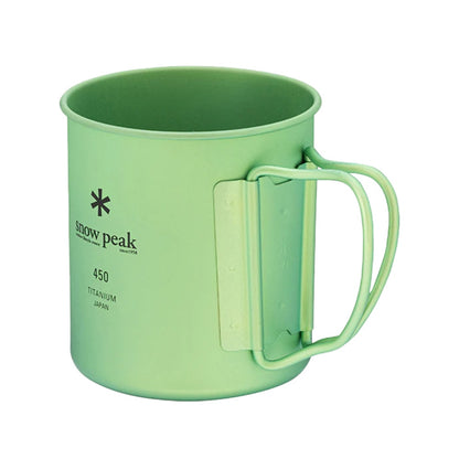 Snow Peak Ti Single Wall 450 Mug Camp Cooking in Green Color