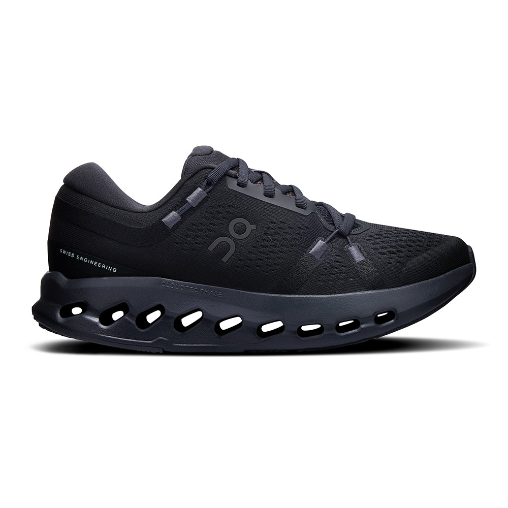 On Womens Cloudsurfer 2 Running Shoes in Black Color