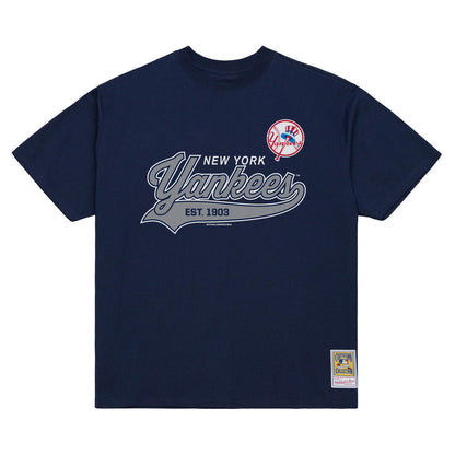 NYY SCRIPT ARCH TEE | NAVY