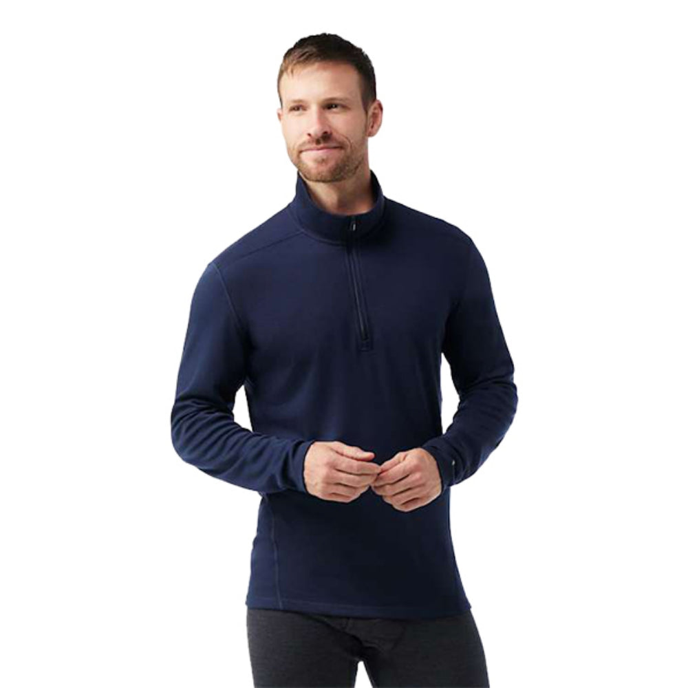 Smartwool Mens Classic Merino 1/4 Zi Baselayers in Blue Color