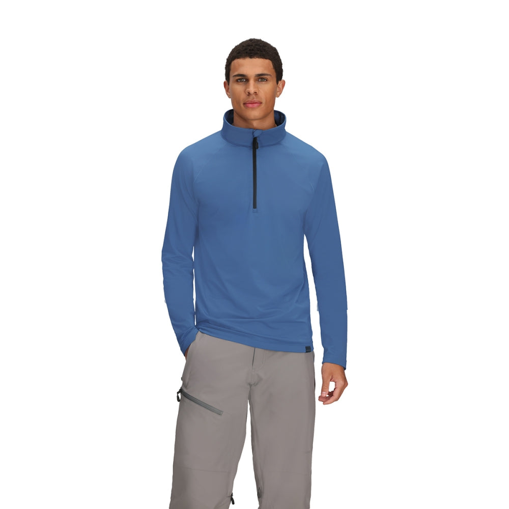 Obermeyer Mens Oly Base Layer Zip664 Midlayer in Blue Color