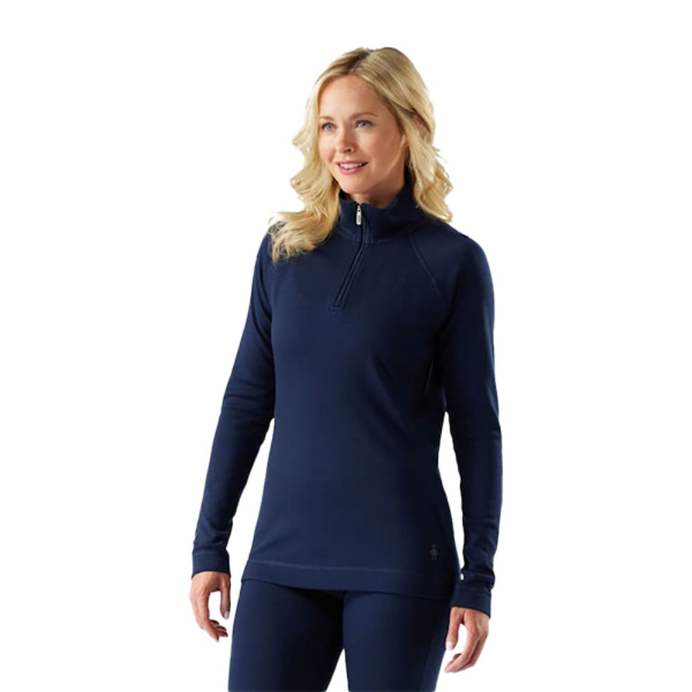 Smartwool Womens Classic Merino 1/4 Zi Baselayers in Blue Color