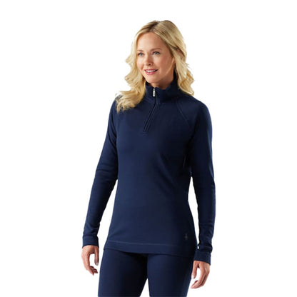 Smartwool Womens Classic Merino 1/4 Zi Baselayers in Blue Color