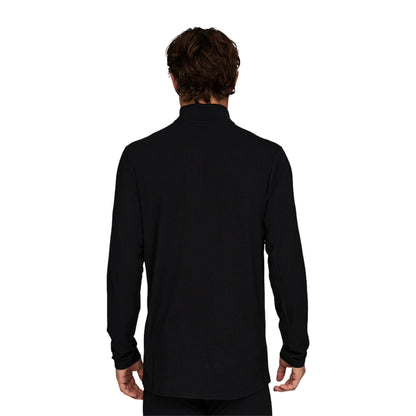 Le Bent Mens Midweight 1/4 Zip Baselayers in Black Color