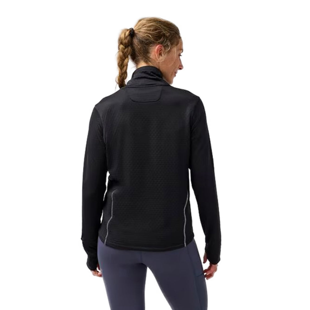Brooks Womens Notch Thermal Long Sleev Tops in Black Color