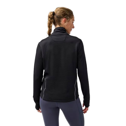 Brooks Womens Notch Thermal Long Sleev Tops in Black Color
