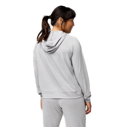 Brooks Womens Luxe Hoodie Tops in Grey Color