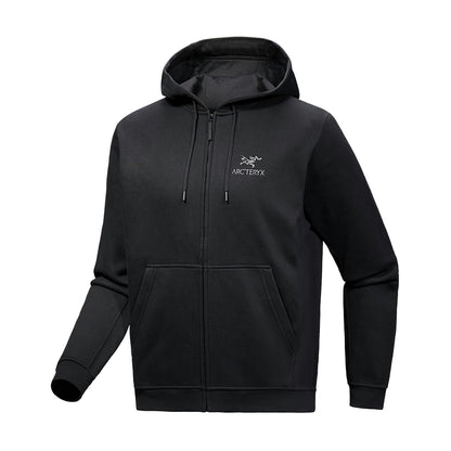 Arc'Teryx Mens Emblem Fleece Full-Zip H Midlayer in Black Color