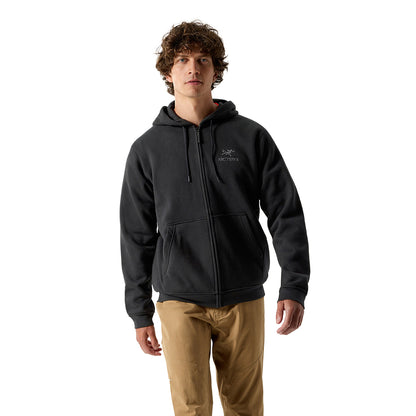 Arc'Teryx Mens Emblem Fleece Full-Zip H Midlayer in Black Color