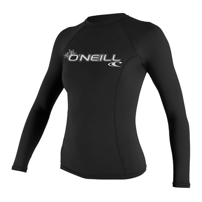 O'Neill Womens Wmn Skins L/S Crew Swimsuits in Black Color