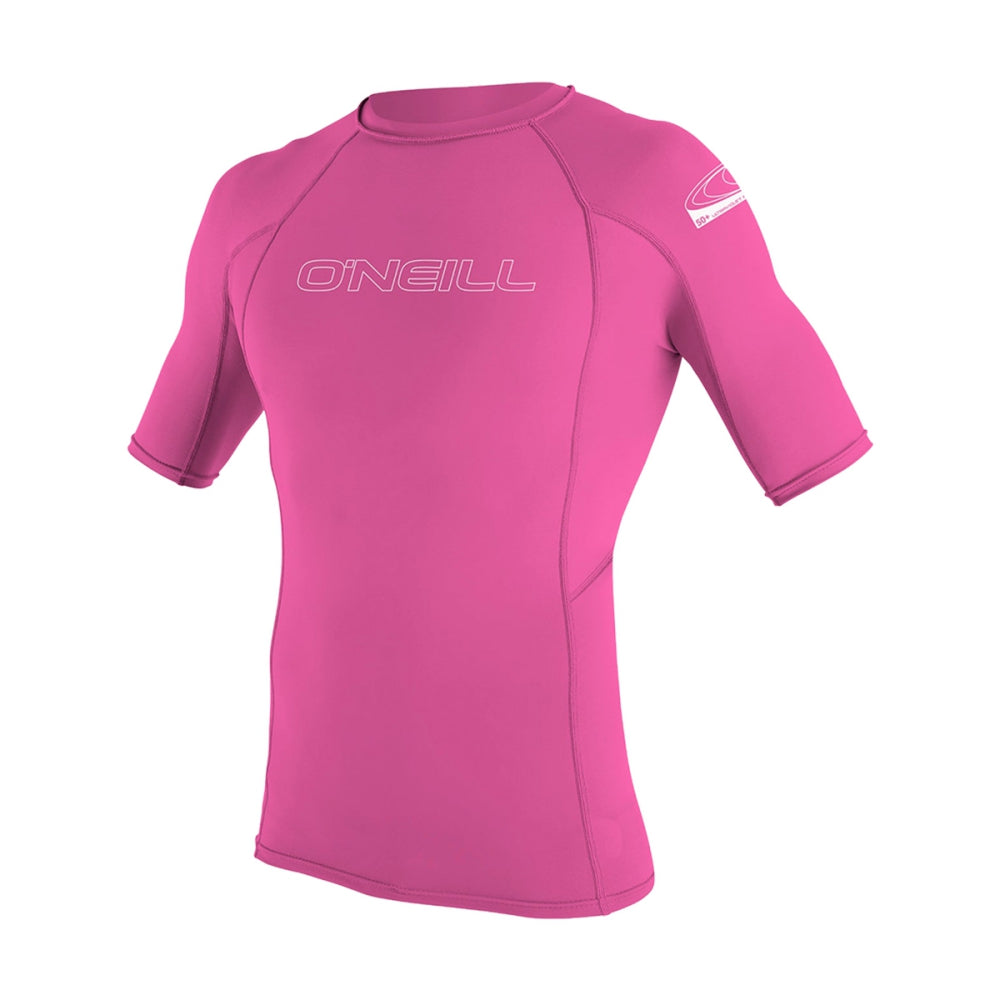 O'Neill Kids Yth Skins S/S Crew Swimsuits in Pink Color