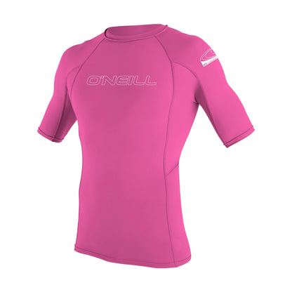 O'Neill Kids Yth Skins S/S Crew Swimsuits in Pink Color
