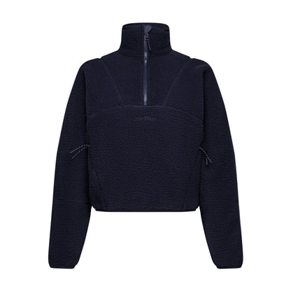 Halfdays Womens Pieper Jacket Fleece Pullover in Blue Color