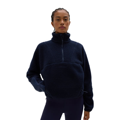 Halfdays Womens Pieper Jacket Fleece Pullover in Blue Color