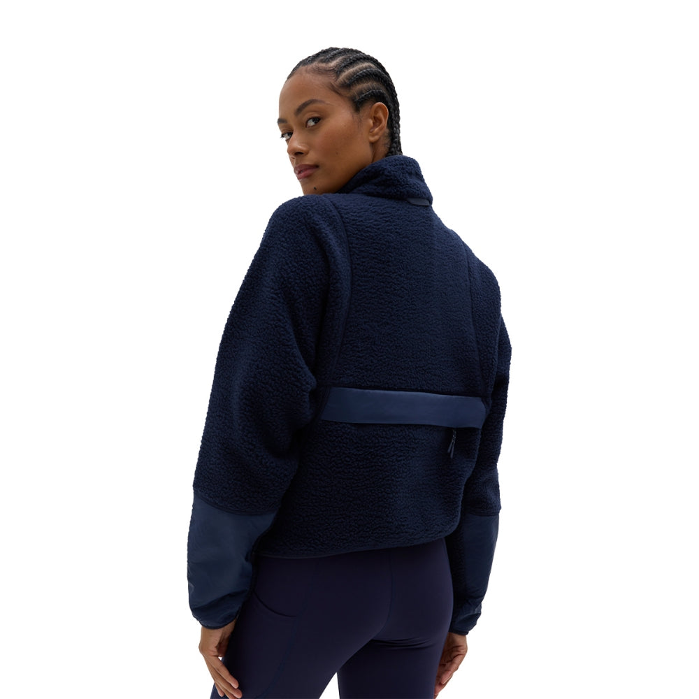 Halfdays Womens Pieper Jacket Fleece Pullover in Blue Color