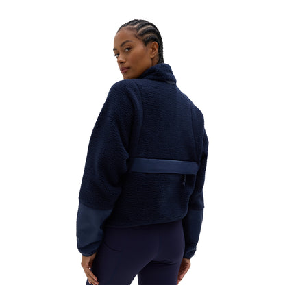 Halfdays Womens Pieper Jacket Fleece Pullover in Blue Color