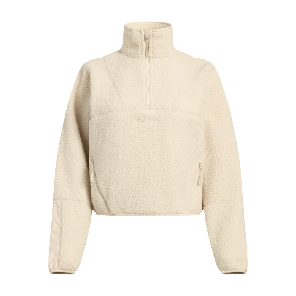 Halfdays Womens Pieper Jacket Fleece Pullover in White Color