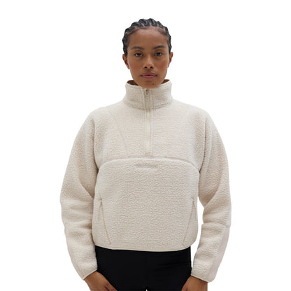 Halfdays Womens Pieper Jacket Fleece Pullover in White Color