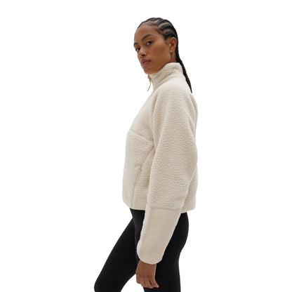 Halfdays Womens Pieper Jacket Fleece Pullover in White Color